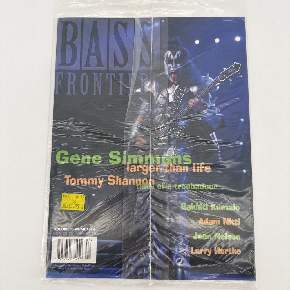 Brand New BASS FRONTIER MAGAZINE (sealed)Featuring Gene Simmons Larger than Life
